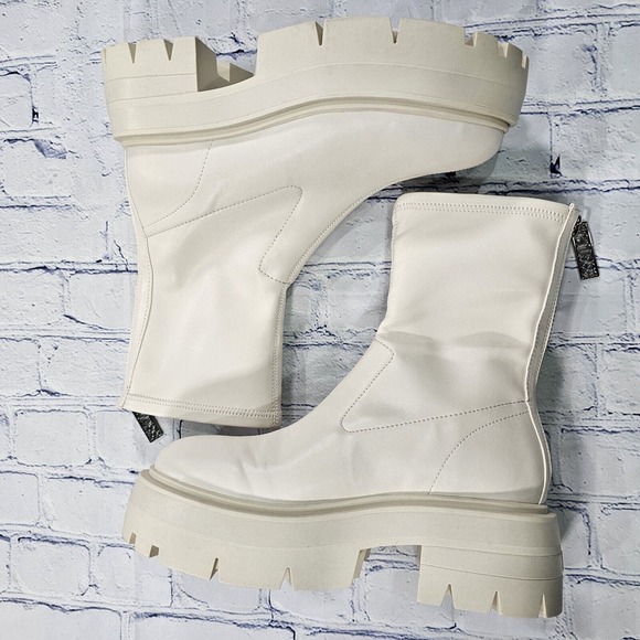 GUESS Saleen Ivory Platform Ankle Bootie Boot Back Zip WOMENS SIZE 8.5 - Picture 8 of 9